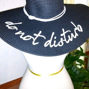 New! Do Not Disturb large floppy black sun hat